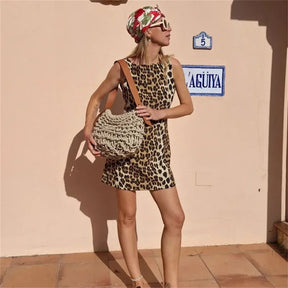 Mini Vestido Leopardo Tháis