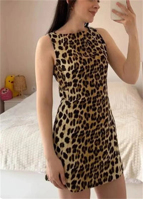 Mini Vestido Leopardo Tháis